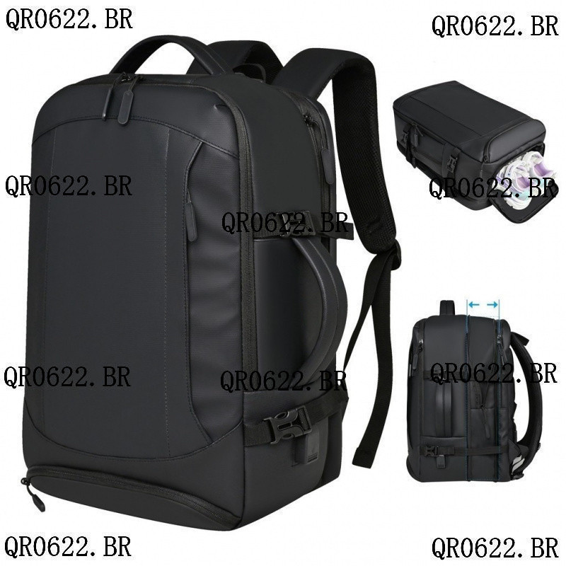 1pc Mochila Expansível Multifuncional De Grande Capacidade , De Negócios À Prova D'água Para Armazenamento De Laptop