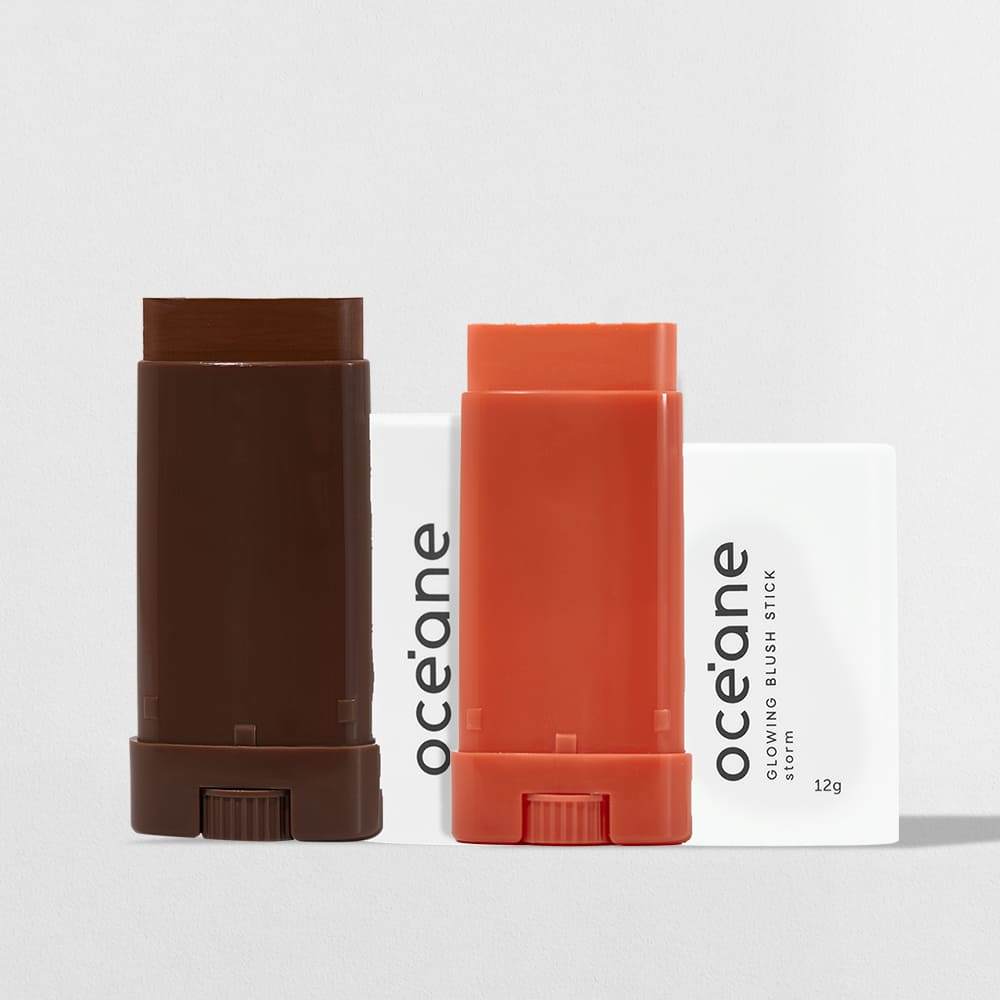 Kit Blush em Bastão Laranja + Contorno em Bastão Médio Océane Limited (2 Produtos)