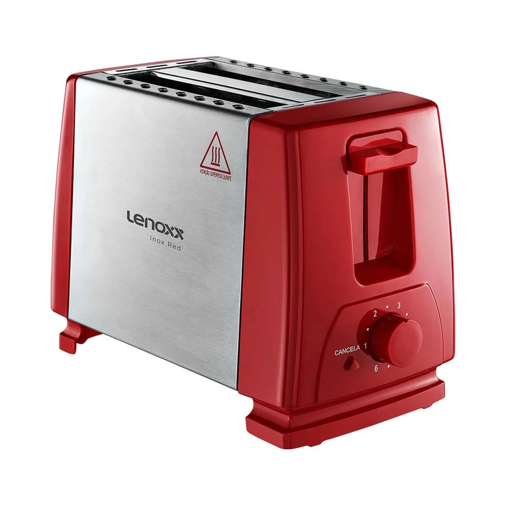 Torradeira Elétrica de Pães Lenoxx Inox Fast PTR203 Vermelho - 220V em Oferta na Shopee