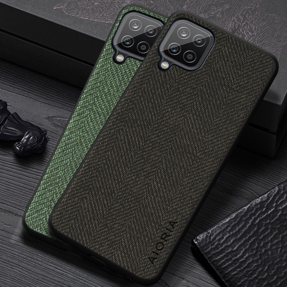 Capa Para Samsung Galaxy A12 M12 F12 A22 A32 A42 M42 A52 A52S A72 Design Durável E Minimalista Elemento Espinha De Peixe