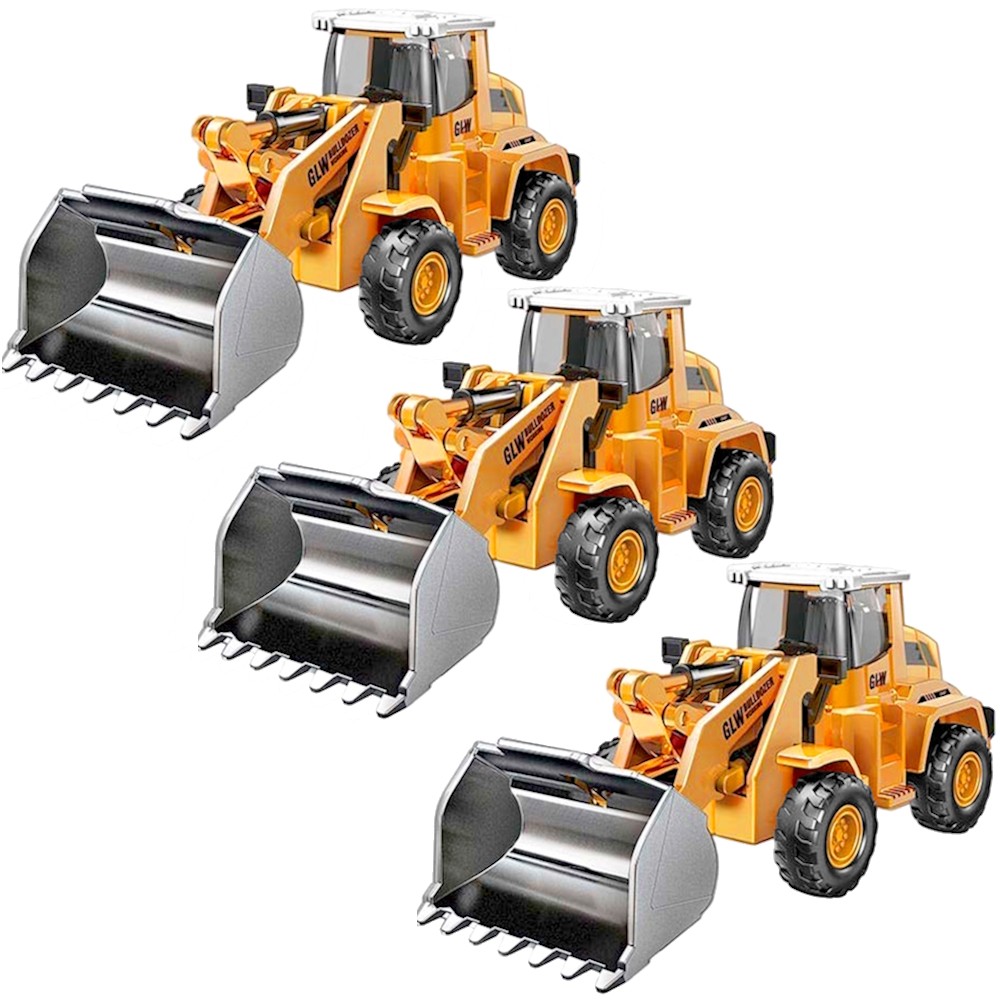 3 Máquina Trator Pá Carregadeira Carrinho Miniatura Fricção