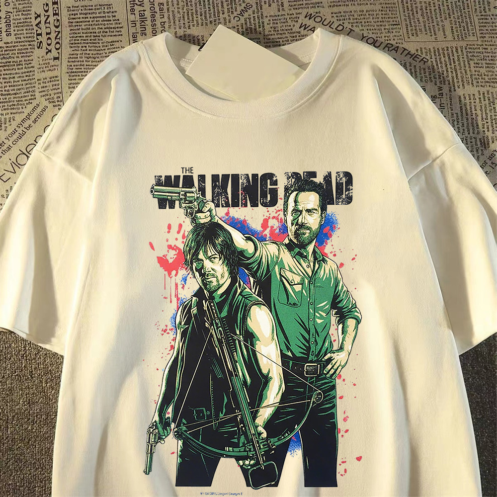 2026 Camiseta Estampa The Walking Dead Negan Daryl Dixon T-shirt Unissex Streetwear Envio Imediato