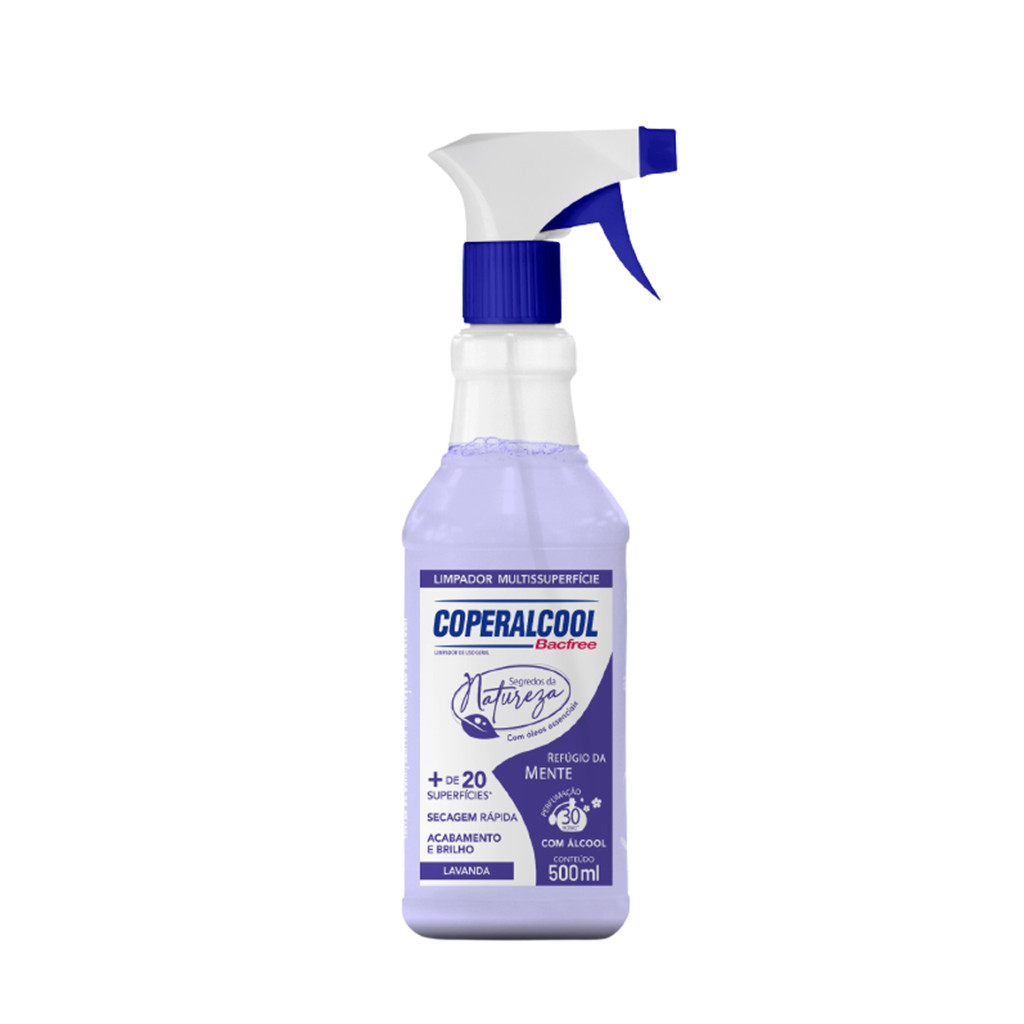 Limpador Multiuso Lavanda Pulverizador 500ml Coperalcool Bacfree