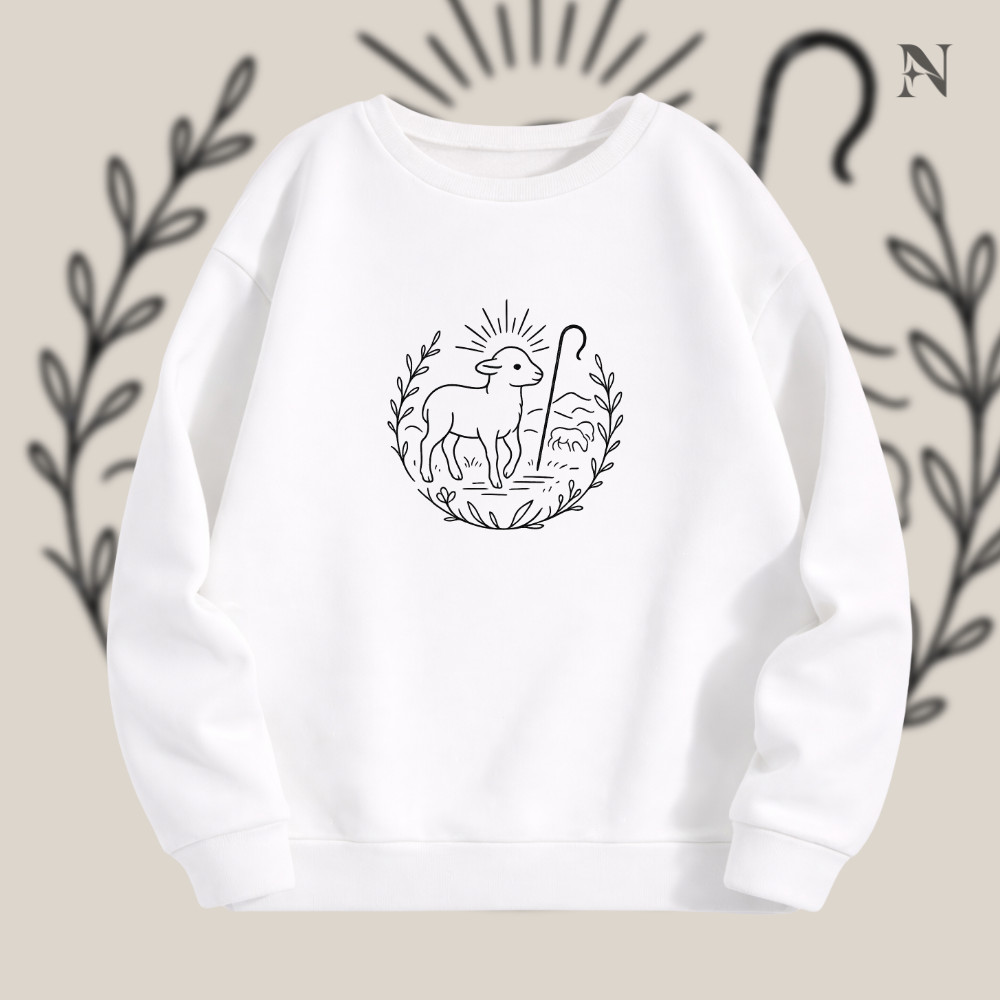 Blusa Moletom Cristã Feminino Premium Estampa Ovelha Casaco Algodão Inverno