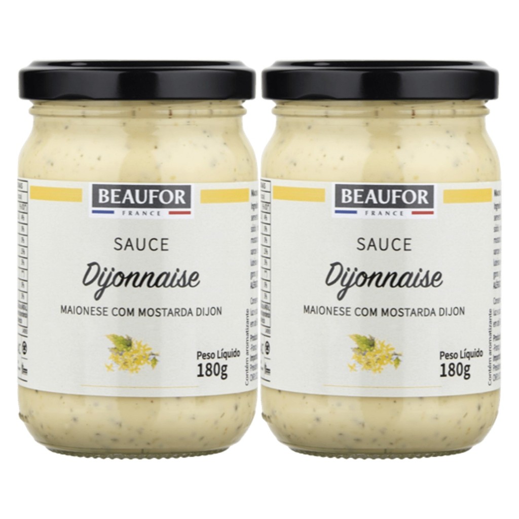 Kit c/ 2und Maionese c/ Mostarda Dijon BEAUFOR 180g (França)
