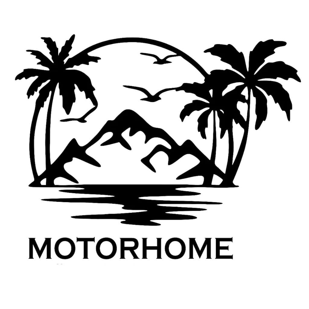 2 Adesivos Motorhome Praia Montanhas Van Caminhonete