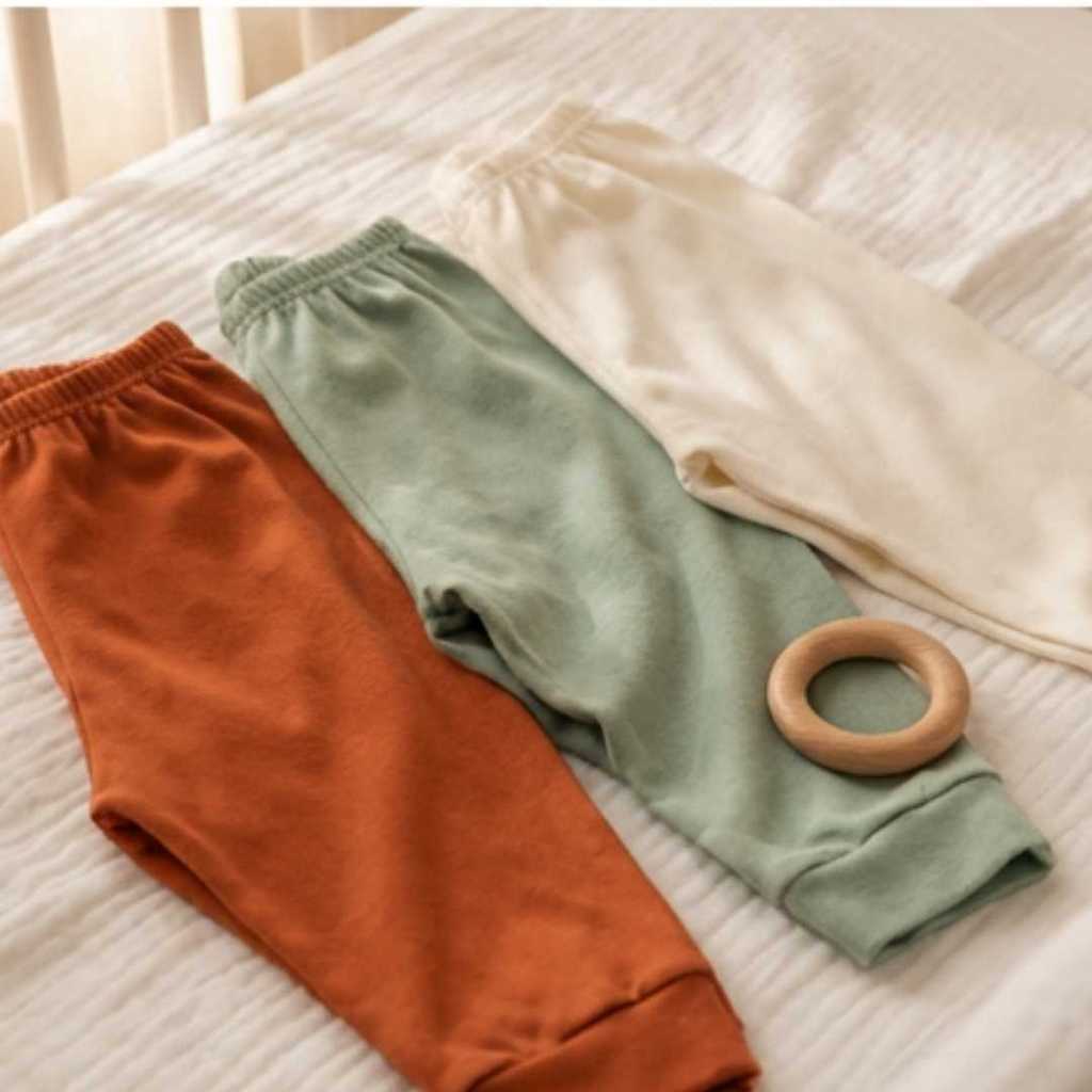 kit 3pç Calça mijão bebê malha algodão 0 à 24 meses várias cores em Oferta na Shopee