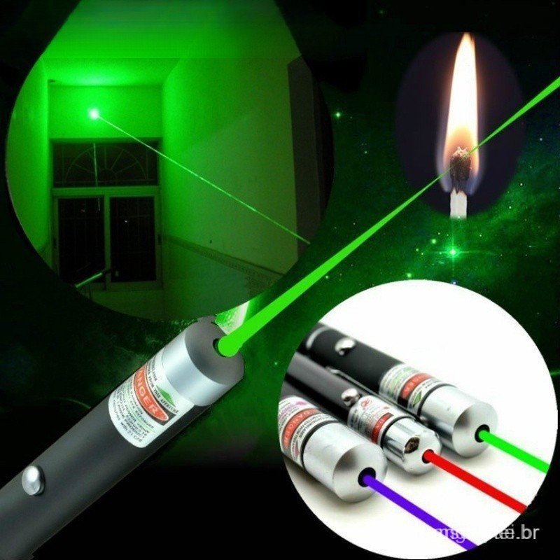 [Oferta Especial] Ponto Laser Pointer Verde Vermelho Azul Caneta de Mira Laser Poderosa 5MW Caneta Laser Poderosa