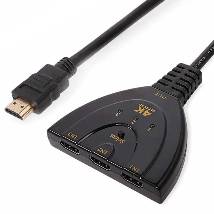 Estoque Pronto Entrada HDMI 3 Em 1 4K x 2K HDTV Pigtail Switch Adaptador Divisor
