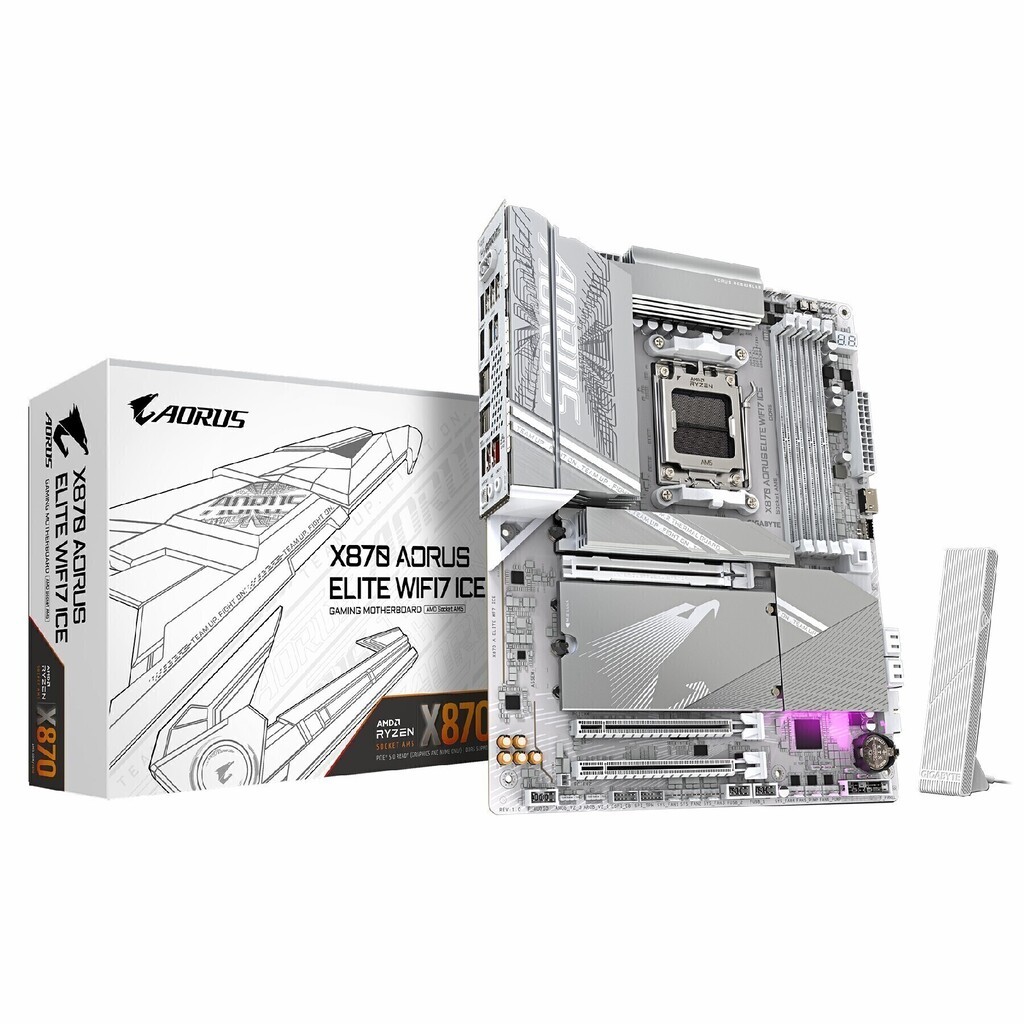Placa Mãe Gigabyte X870 AORUS ELITE ICE WIFI 7 AM5 4xDDR5