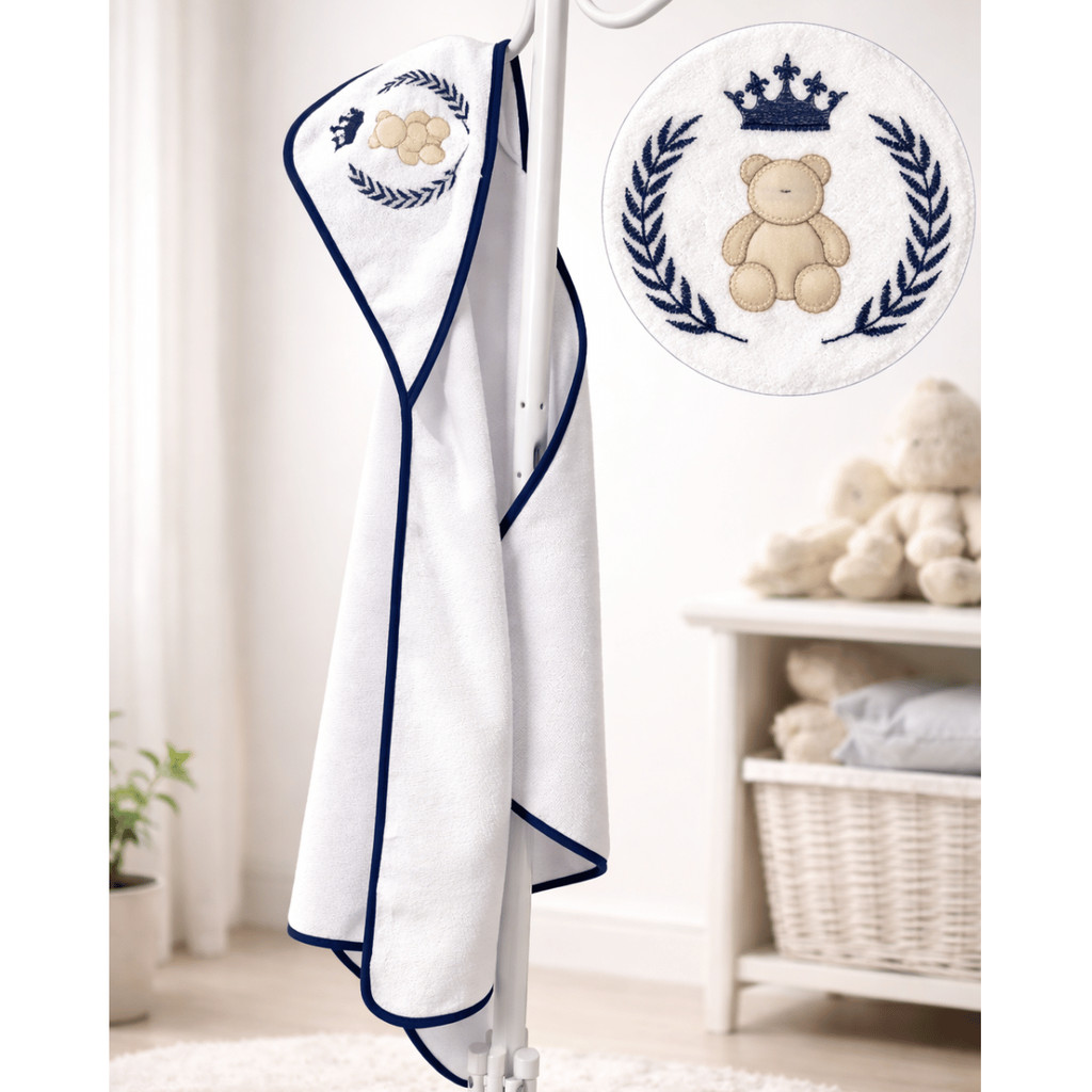 Toalha de Bebê Bordada com Capuz 70x70 cm | Enxoval Delicado em Oferta na Shopee