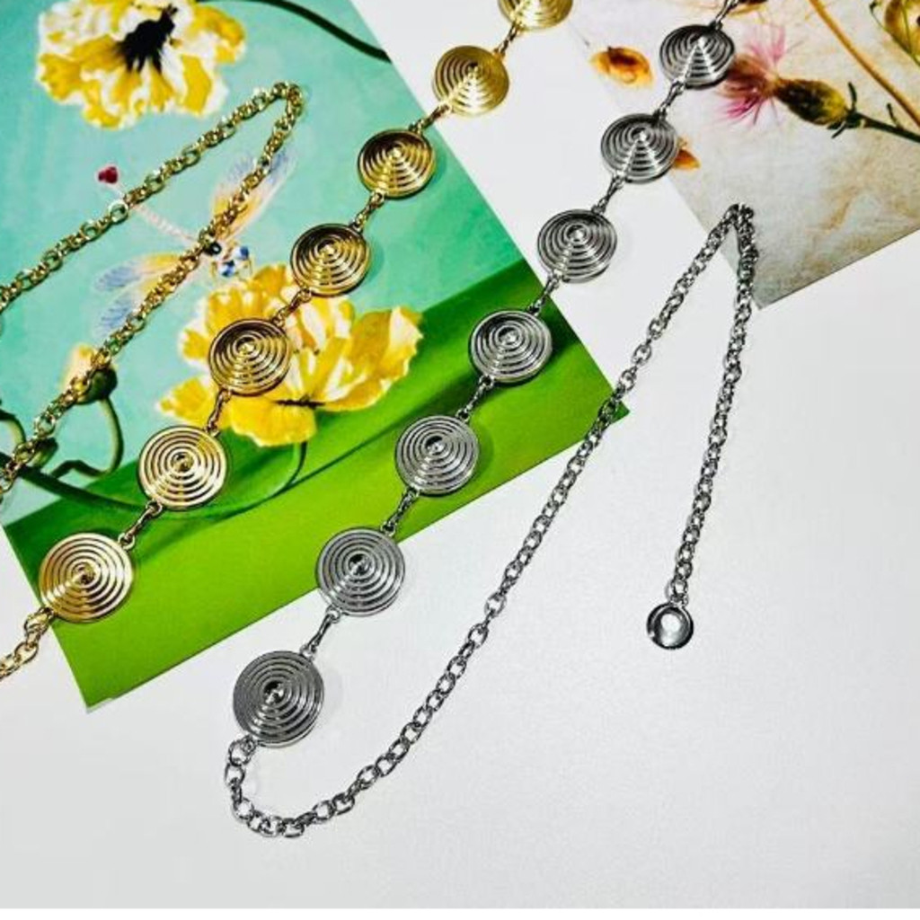 Corrente Moda Cinto Dourado Prata Estiloso Acessório Feminino Moda Influencer LQZ6-5