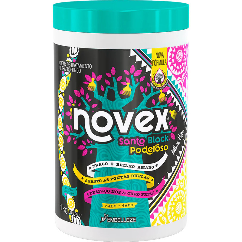 Creme de Tratamento Novex Meus Cachos Santo Black Hidratacao Nutricao Fortalecimento Brilho Capilar