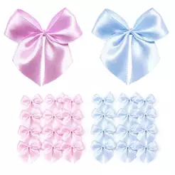 Laço Azul e Rosa em Cetim 20/40/100 UNIDADES - nº5 - 5 cm COM FITA PARA AMARRAR