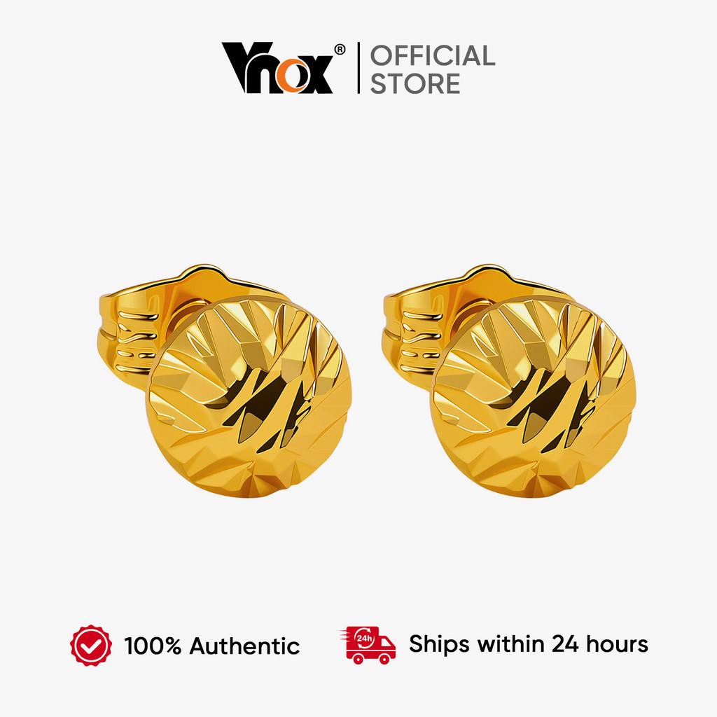 Vnox Meia Esfera Brincos Para Mulheres Menina , Ouro 8MM Vintage Pequena Bola Brinco Jóias Presente