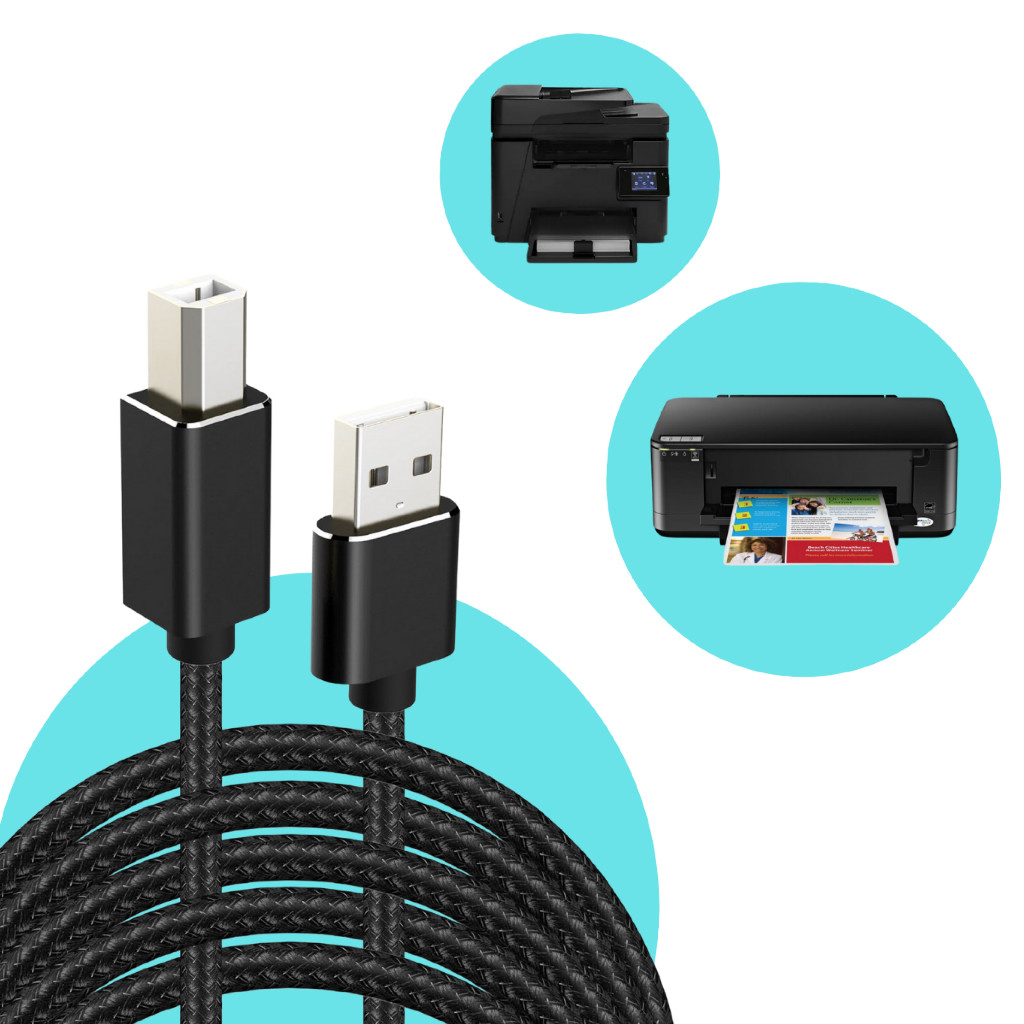 Cabo Usb 2.0 Impressora Universal Tipo B 1,8 Metros Hp Epson Canon Elgin Scanner Brother Elgin
