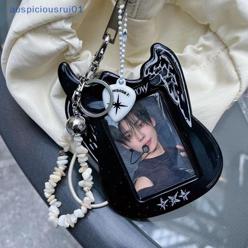 Caso Do Cartão Fotográfico Dos Desenhos Animados Titular Saco Chaveiro Guitarra Photocard Bonito Ídolo Fotos Capa Protet