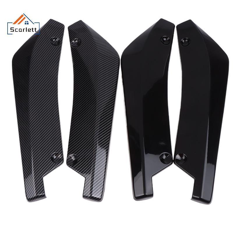 [Scarlett] 1 Par De Winglets De Fibra De Carbono Extensão De Saia Lateral Universal Carro Dianteiro Traseiro Pára-Choque