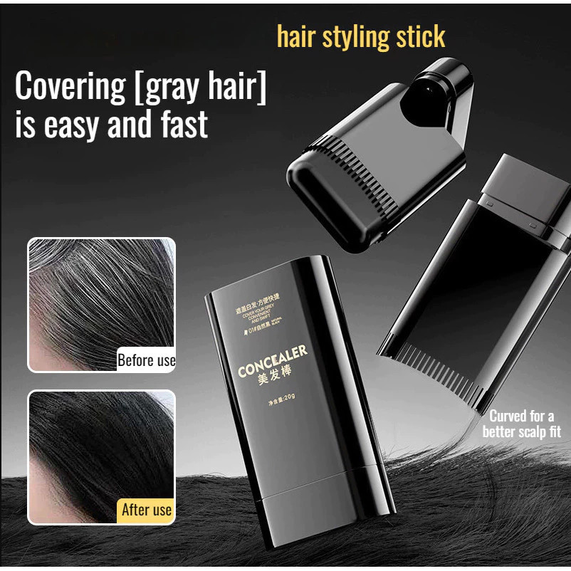 Bastão De Cabelo À Prova D'água E De Suor , Sem Manchas Desbotadas , Cinza De Cobre Dentado Natural ,
