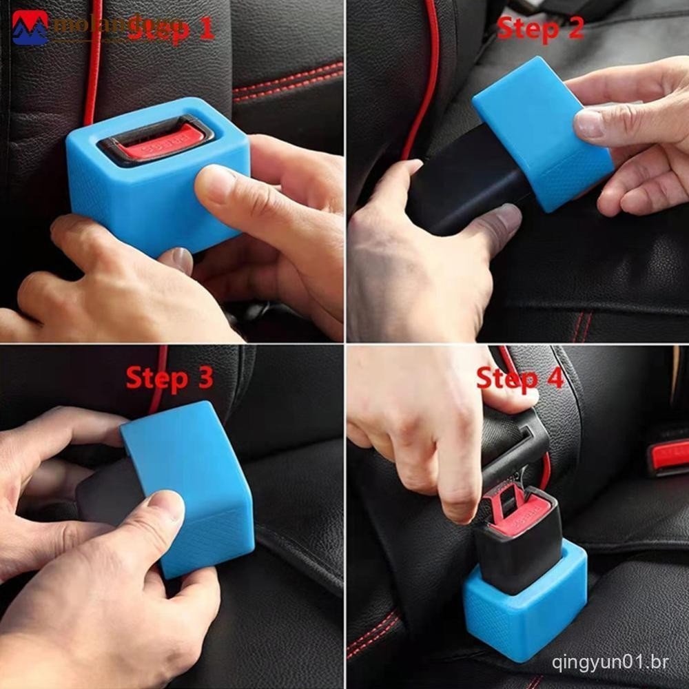Mandogo Universal Suporte De Fivela De Cinto De Segurança Do Carro Automático Silicone Capa Protetora D5I6