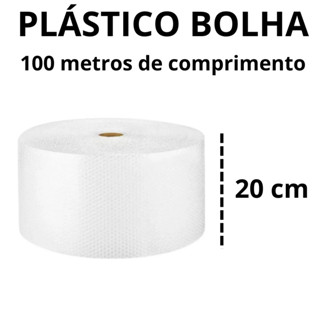 Bobina Plástico Bolha 20cm X 100 Mts 25 micras Alta Qualidade com Proteção Ideal Ecommerce Mudança em Oferta na Shopee