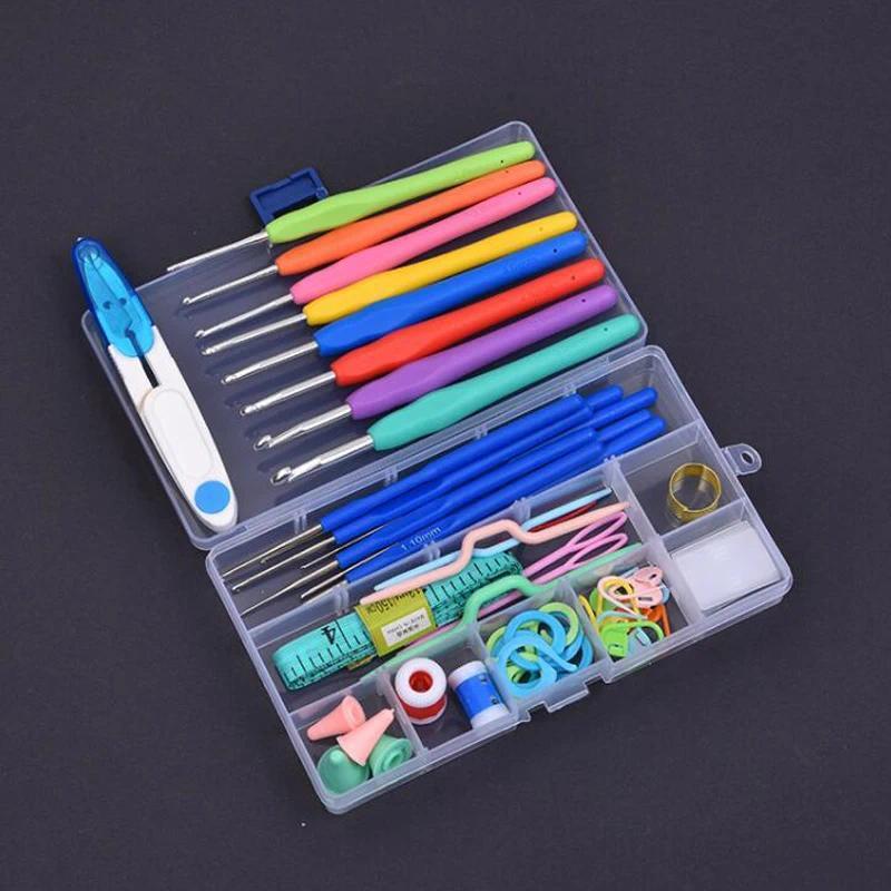 KIT CROCHÊ COMPLETO FERRAMENTAS AGULHAS, TESOURA - 53 PÇS em Oferta na Shopee
