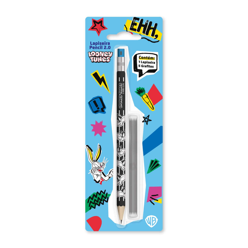 Lapiseira Pencil 2.0 Looney Tunes - Blister c/ 1 Lapiseira + 5 Grafites Leo&Leo Leonora - 10217 em Oferta na Shopee