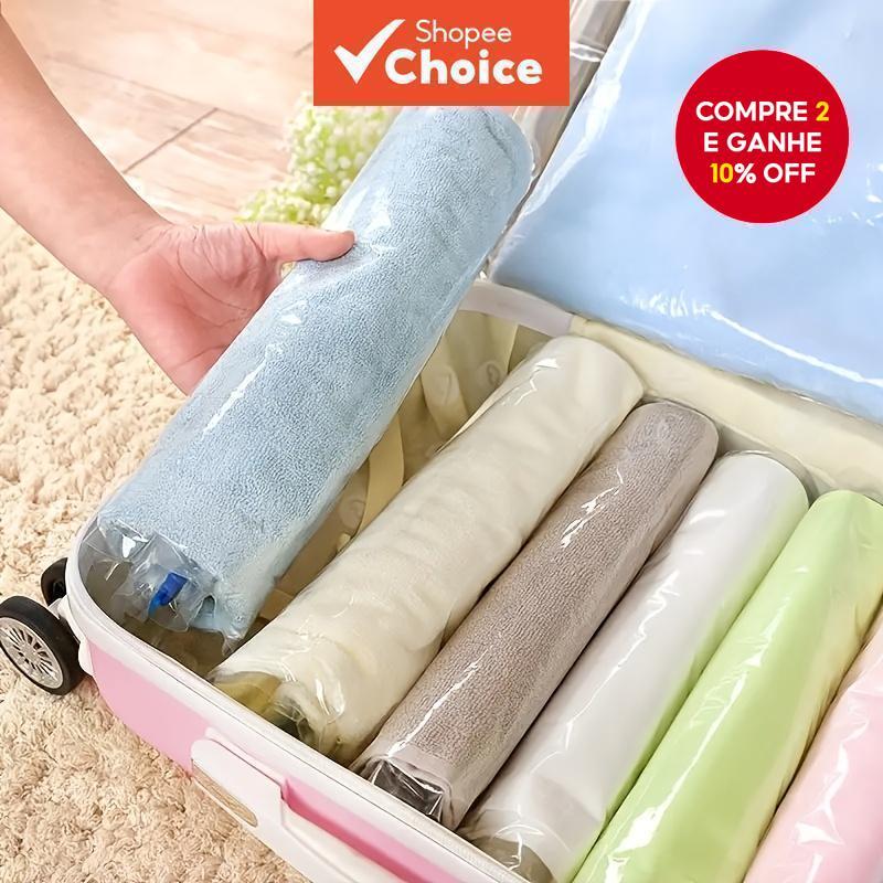 Sacos De Compressão Com Vedação A Vácuo-Armazenamento Portátil De Embalagem De Viagem Economia De Espaço Para Roupas , S