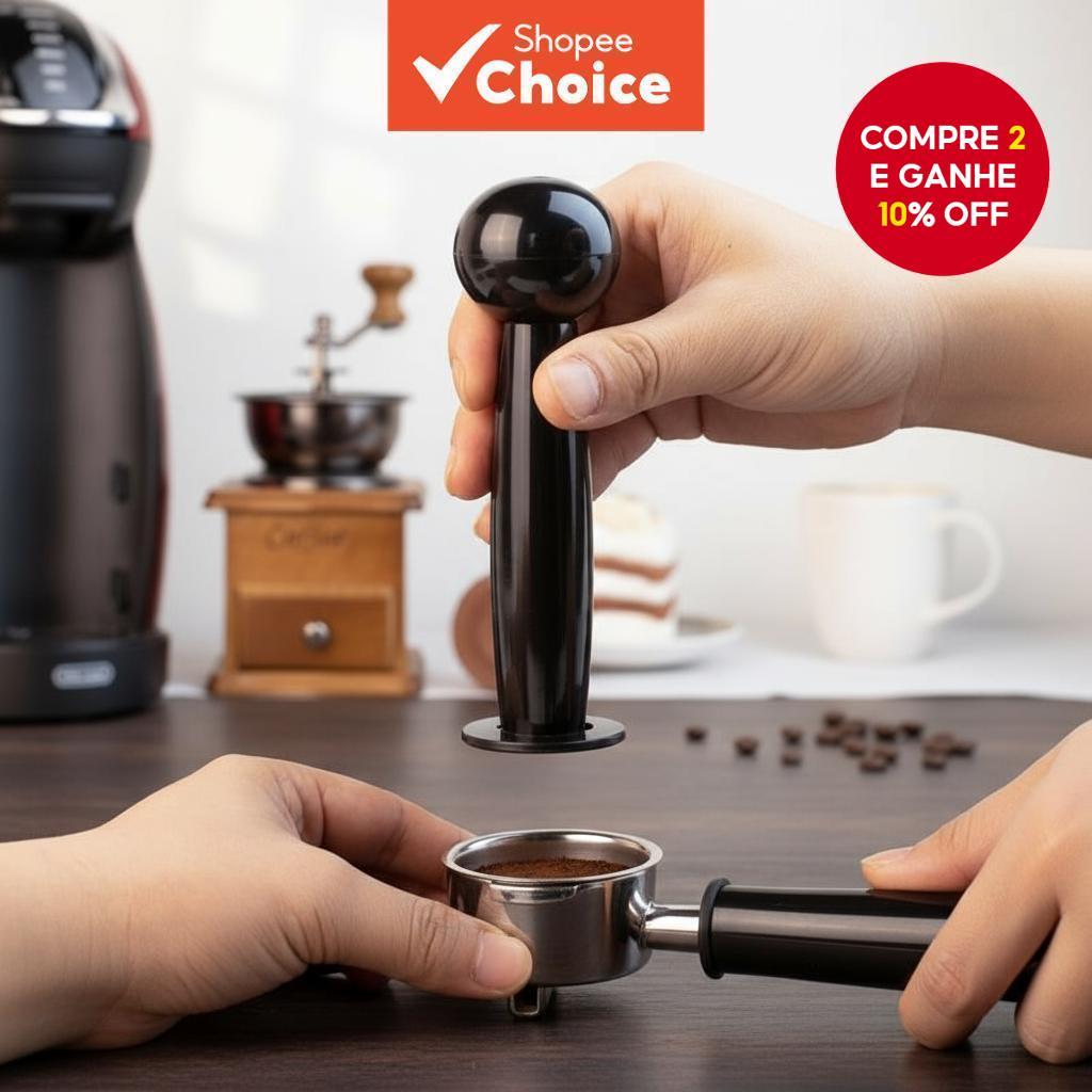 Colher medidora 2 em 1 para grãos de café 0.25oz, colher de medição, prensa em pó, função dupla, ferramenta de cozinha