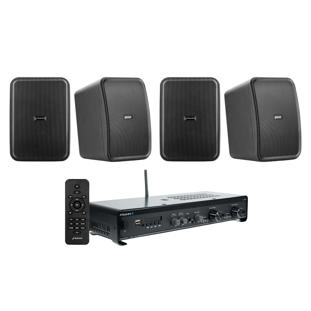 Kit Som Ambiente Externo Frahm: 2x Pares de Caixas CS 5” + Amplificador Slim 2700 G5 160W