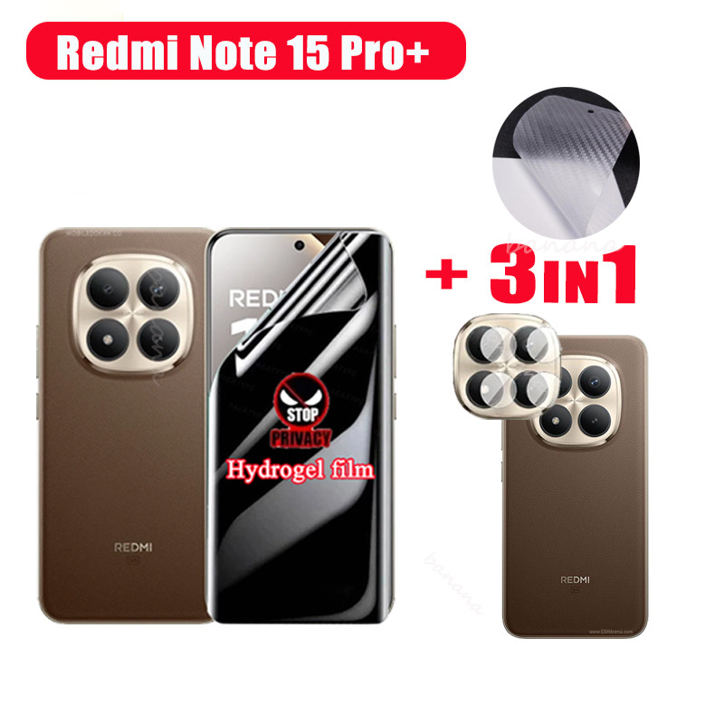 Redmi Note 15 Pro + Protetor De Tela De Filme De Hidrogel Anti-Espionagem Para Plus 4G 5G Flim Frontal + Traseiro De Len