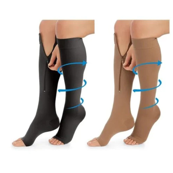 Meias De Compressão Varizes Pernas Cansadas Inchaço Dores 3/4 Zíper 20-30 Compressão Unissex em Oferta na Shopee