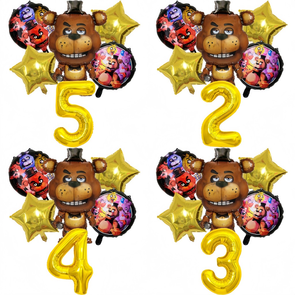 Five Nights at Freddy's 6 Peças De Personagem Digital Conjunto De Balão De Folha De Alumínio Combinação De Desenho Anima em Oferta na Shopee