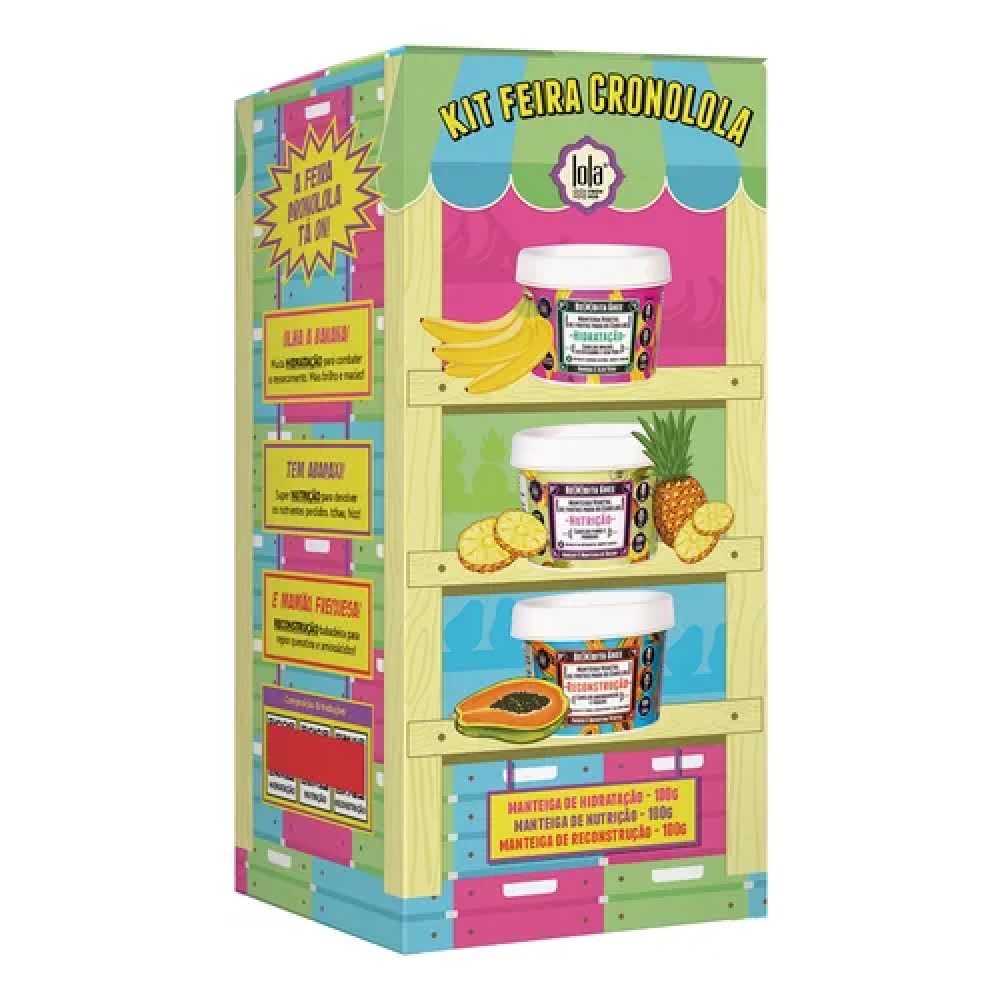 Kit Feira Cronolola Cronograma Capilar Bemdita Ghee Lola Tratamento Completo para Hidratação, Nutrição e Reconstrução