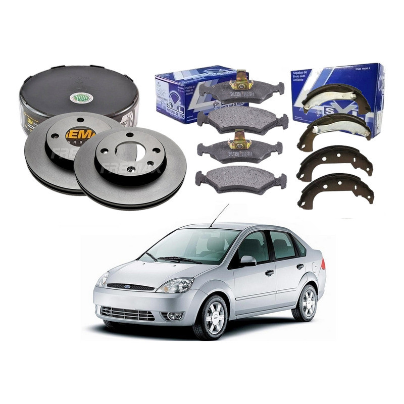 Kit Pastilha Disco Sapata Fiesta Sedan 1.6 S/abs 2003 A 2006