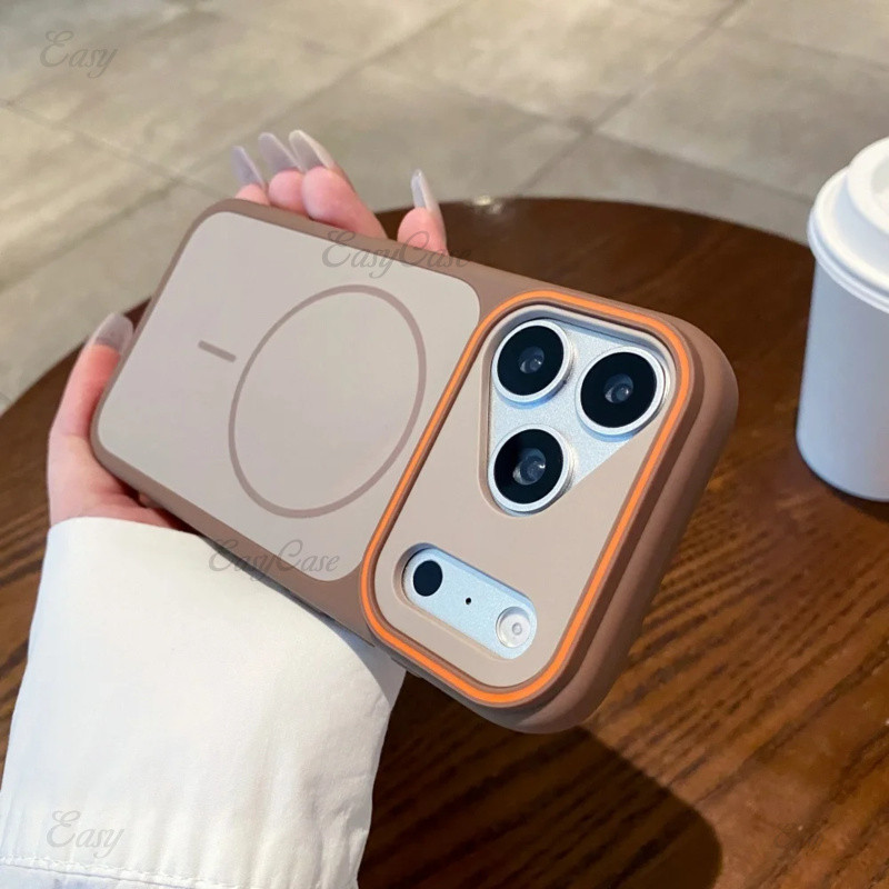 Para iPhone 16 17 Pro Max Luxo Magnético Macio Silicone Quadro Caso De Telefone 12 13 14 15 Capa Protetora Fosca em Oferta na Shopee