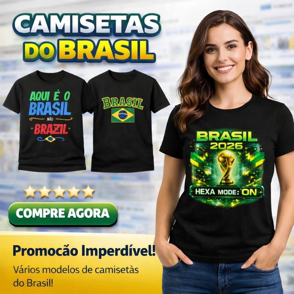 Blusa Brasil Camiseta Masculina e Feminina Copa do Mundo 2026 Envio Rápido