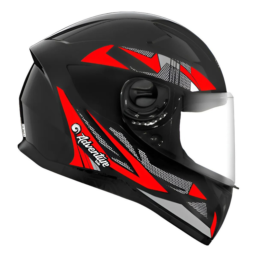 Capacete Fechado Moto Ebf Infantil Kids Adventure Preto Vermelho
