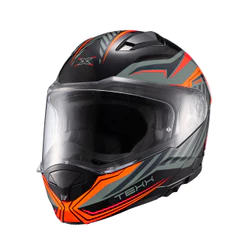 Capacete Moto Texx Kratos Nomade Preto Laranja Cinza Motociclista
