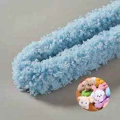 Haste de Chenille de Pelúcia 101cm - Azul Pastel - 1 unidade - Art Montagem - Rizzo