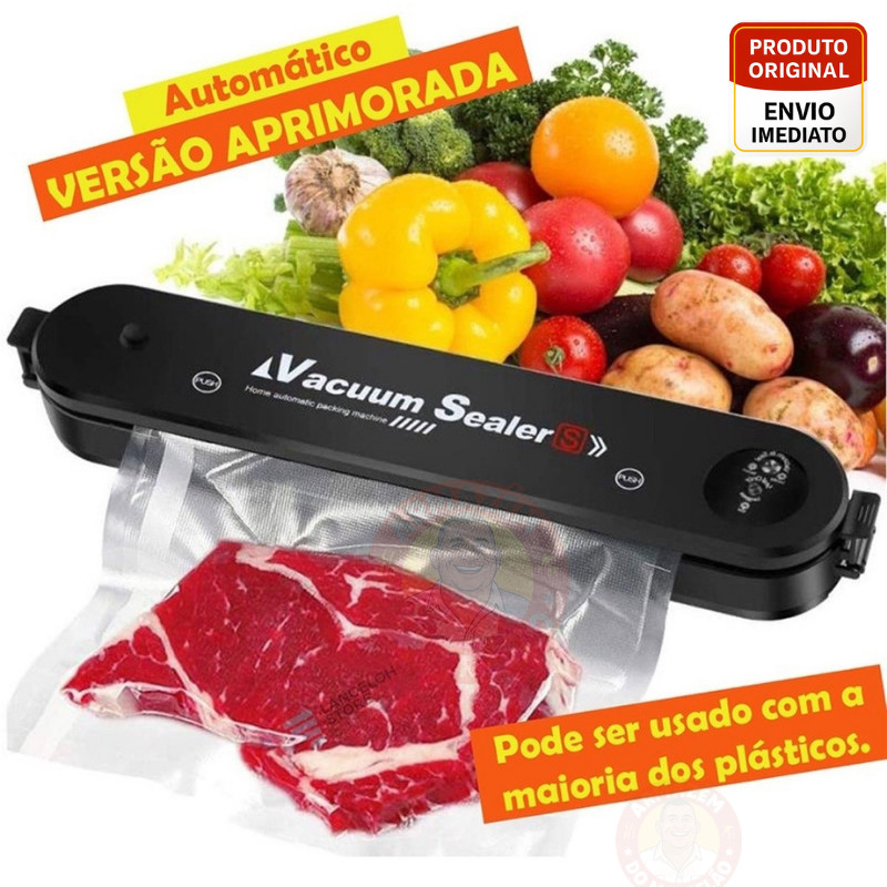 Seladora a vacuo de Alimentos Doméstica Bivolt Hermética Vacuum Sealer em Oferta na Shopee