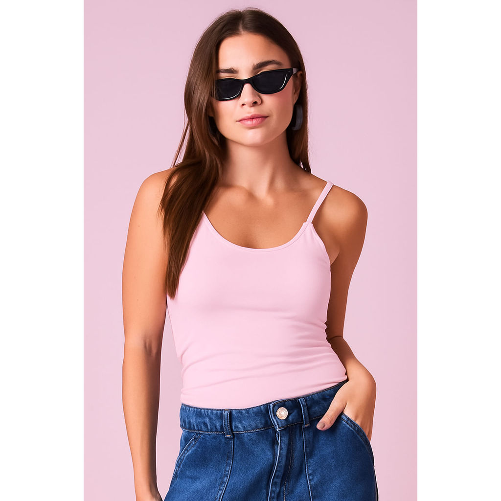 Regata Básica Feminina Planet Girls Rosa Claro em Oferta na Shopee