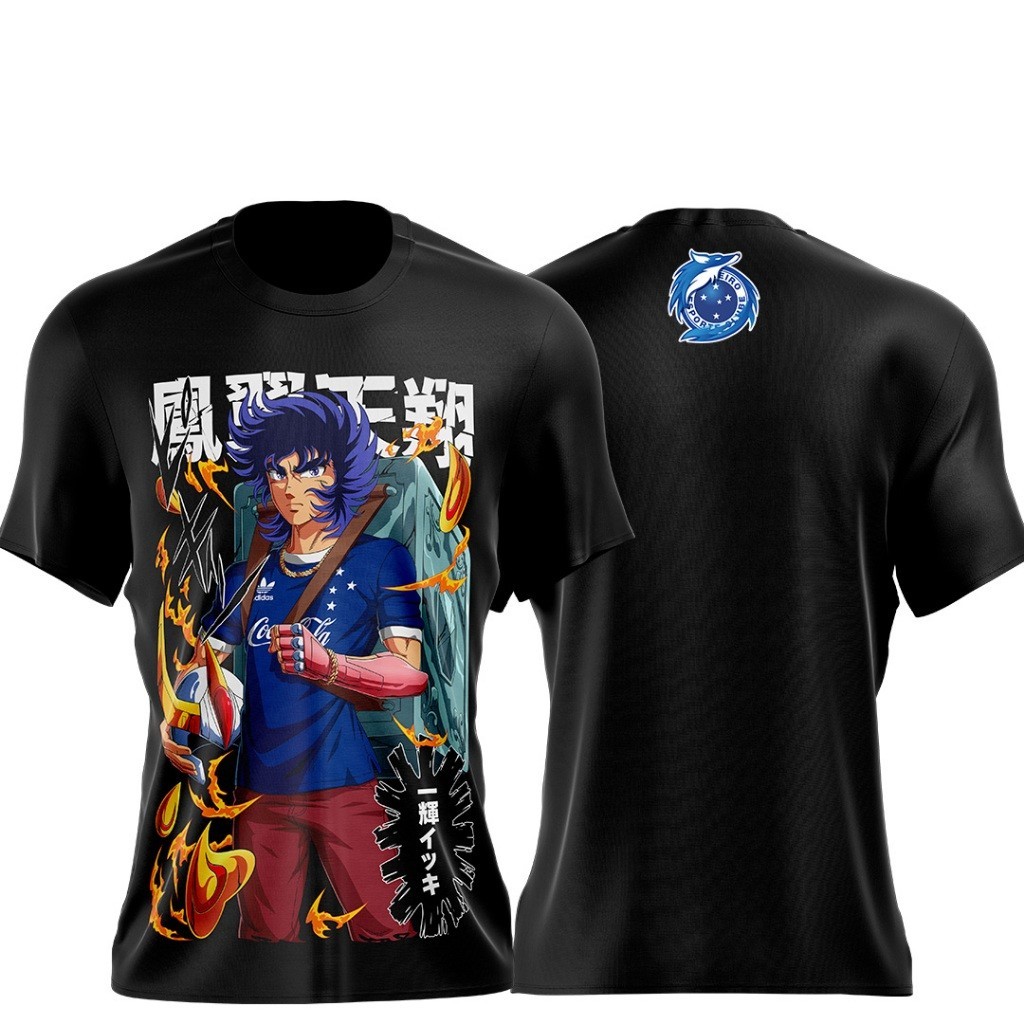 Camiseta Estampa Ikki CDZ Anime Torcedor Time - Camisa de Malha 100% Algodão - Envio Imediato - Polar Clothing Store