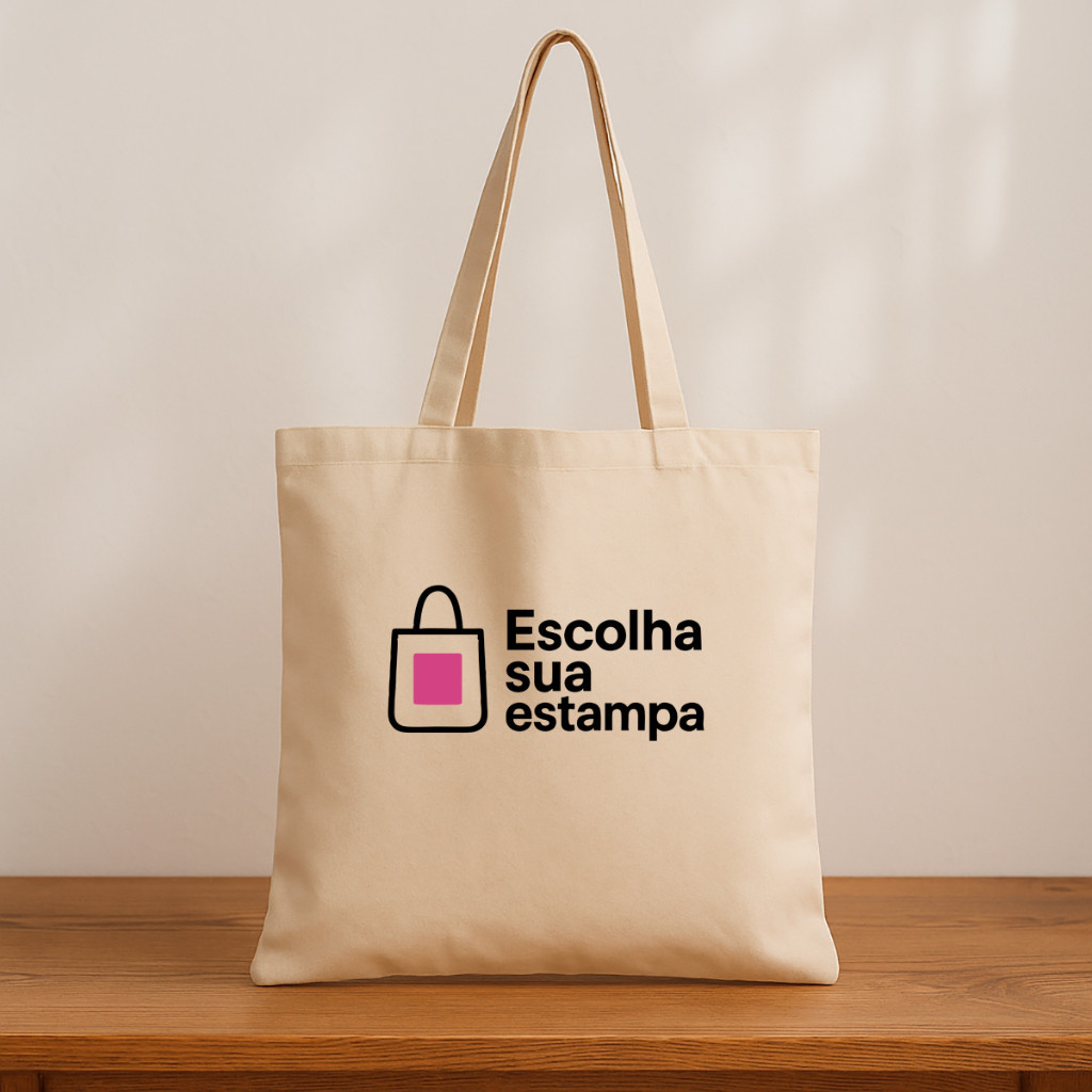 Kit 5 Ecobags Personalizadas | Bolsa Algodão Cru | Sua Estampa | Brinde, Evento, Lembrancinha