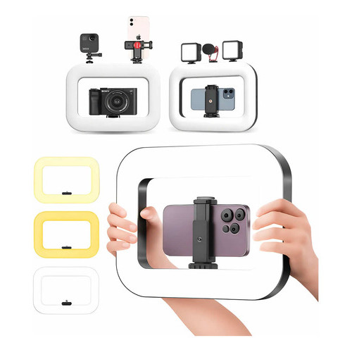Ring Light Led Portátil 20w 3 Cores e Suporte para Celular