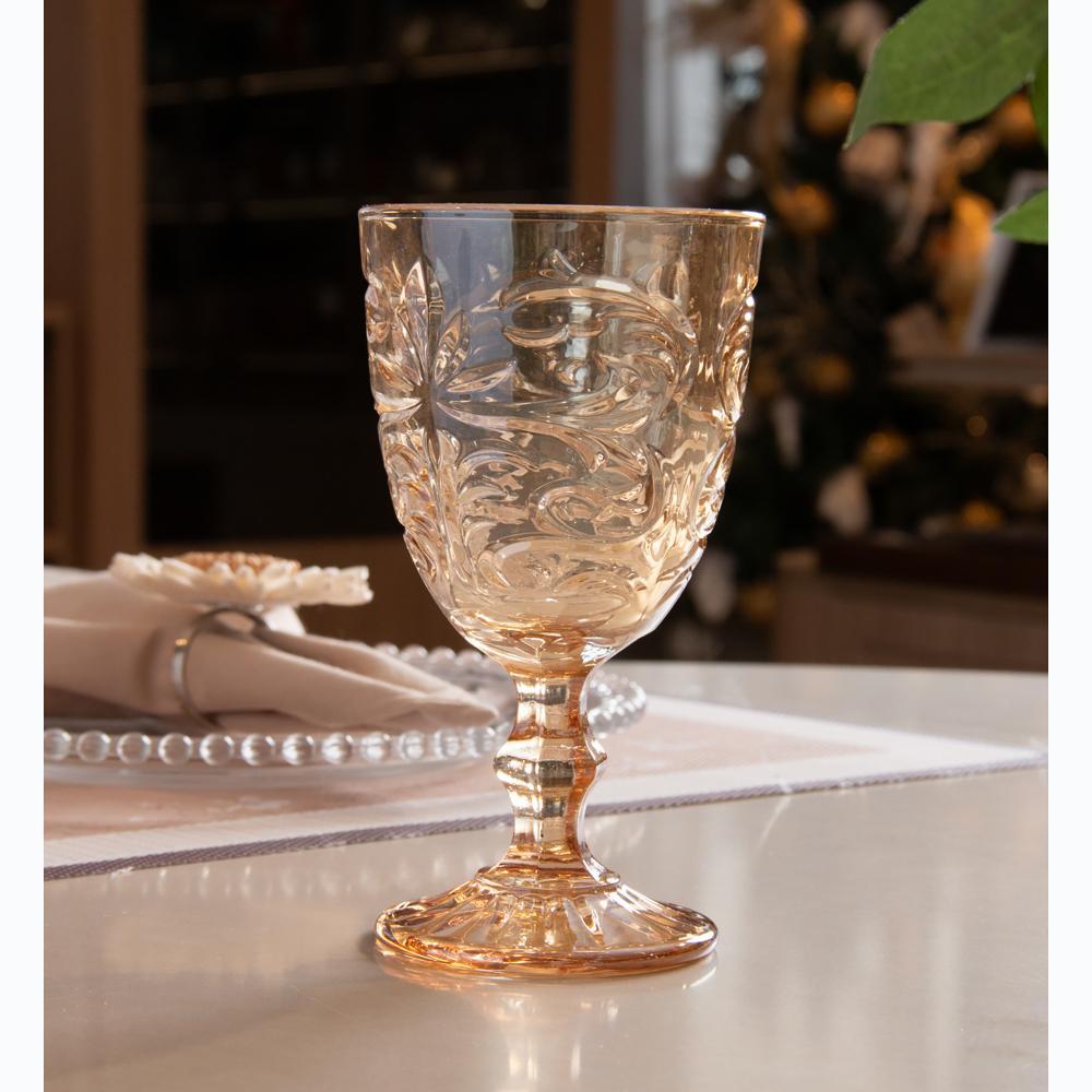 Taça para Água Wolff Arabesco Âmbar 320ml Cristal Ecológico em Oferta na Shopee