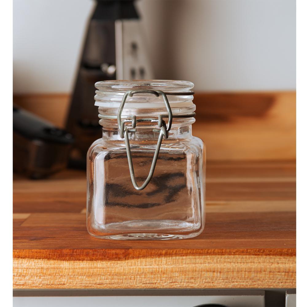 Pote Hermético de Vidro 100ml com Silicone Lyor para Temperos Condimentos Pequenas Porções Organização Cozinha Compacto