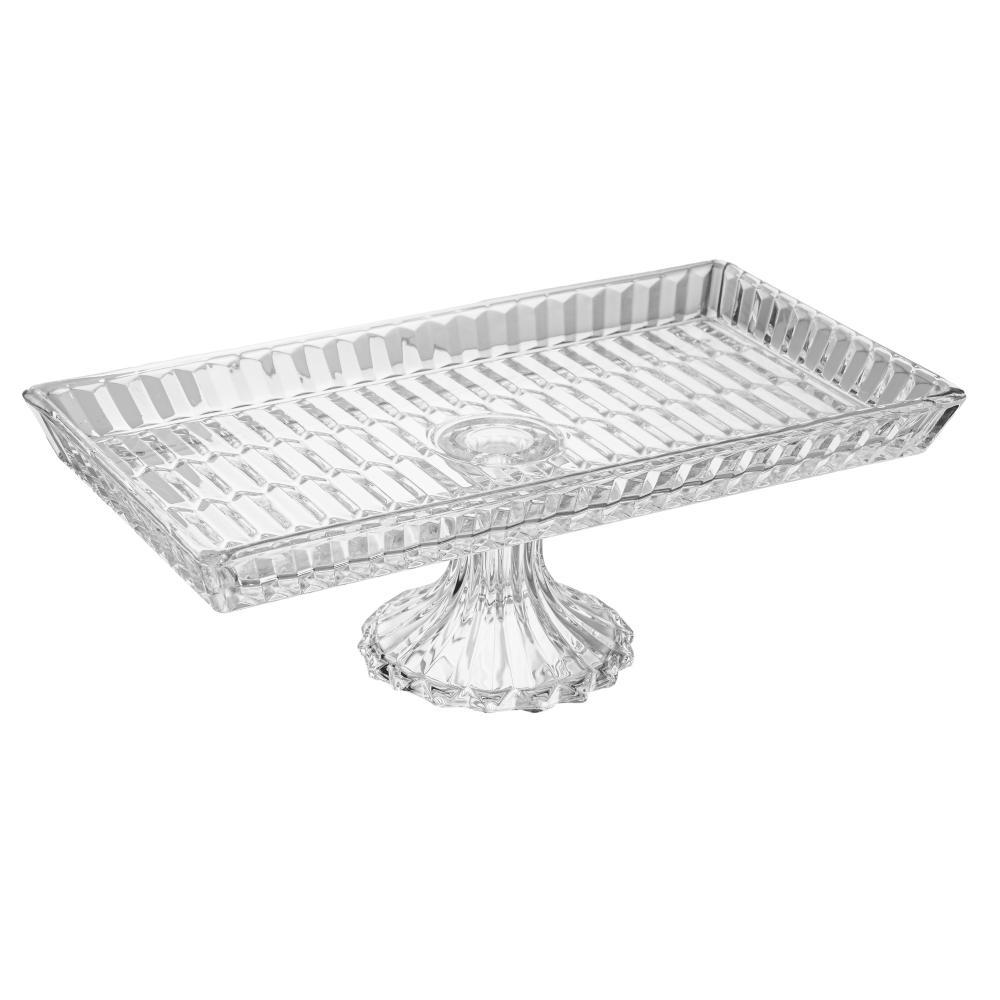 Travessa Geneva com Pé 34,5cm x 18,5cm x 11,5 Cristal - Wolff