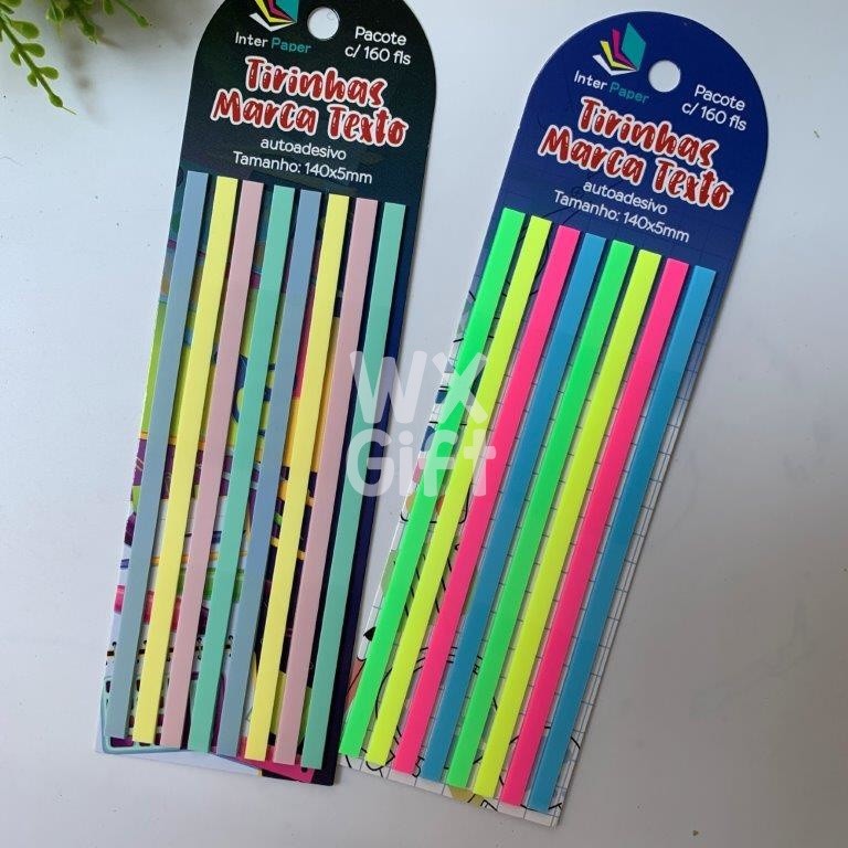 Tirinhas Marca Texto Autoadesivo 140x5mm Pacote c/ 160 folhas - Interponte / WX Gift
