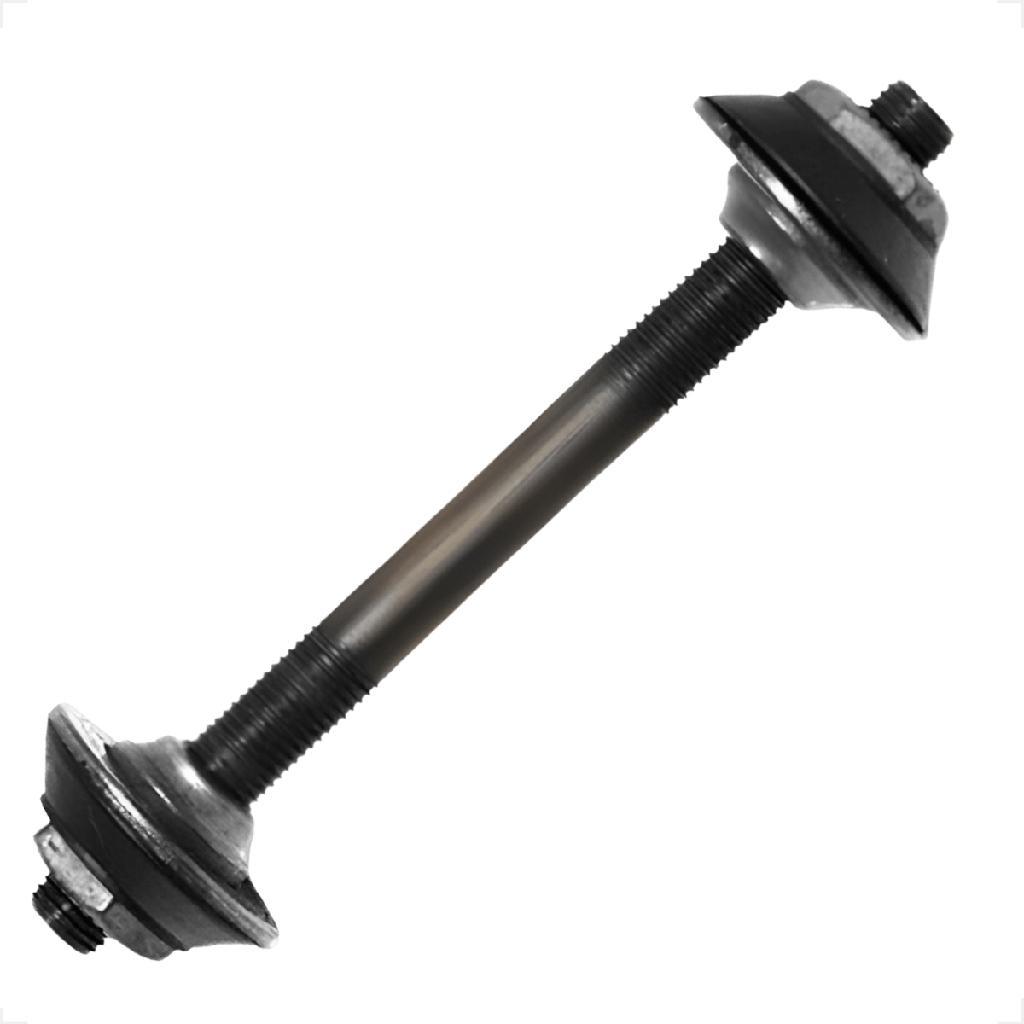 Eixo Dianteiro 108mm Furado Pra Blocagem 3/8 Mtb Aço Preto Bicicleta Bike